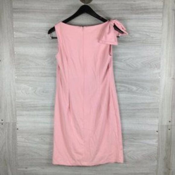 Marina Pink V Neck Bow Tie Sleeveless Midi Dress size 6 - Picture 2 of 5
